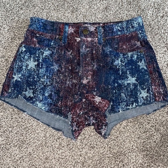 American print guess Jean shorts - Picture 1 of 7